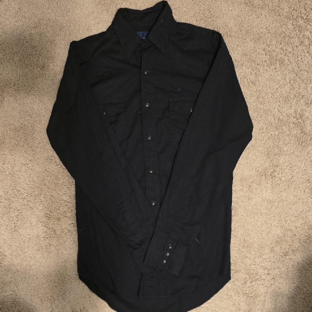 Wrangler Black Button-Up Shirt